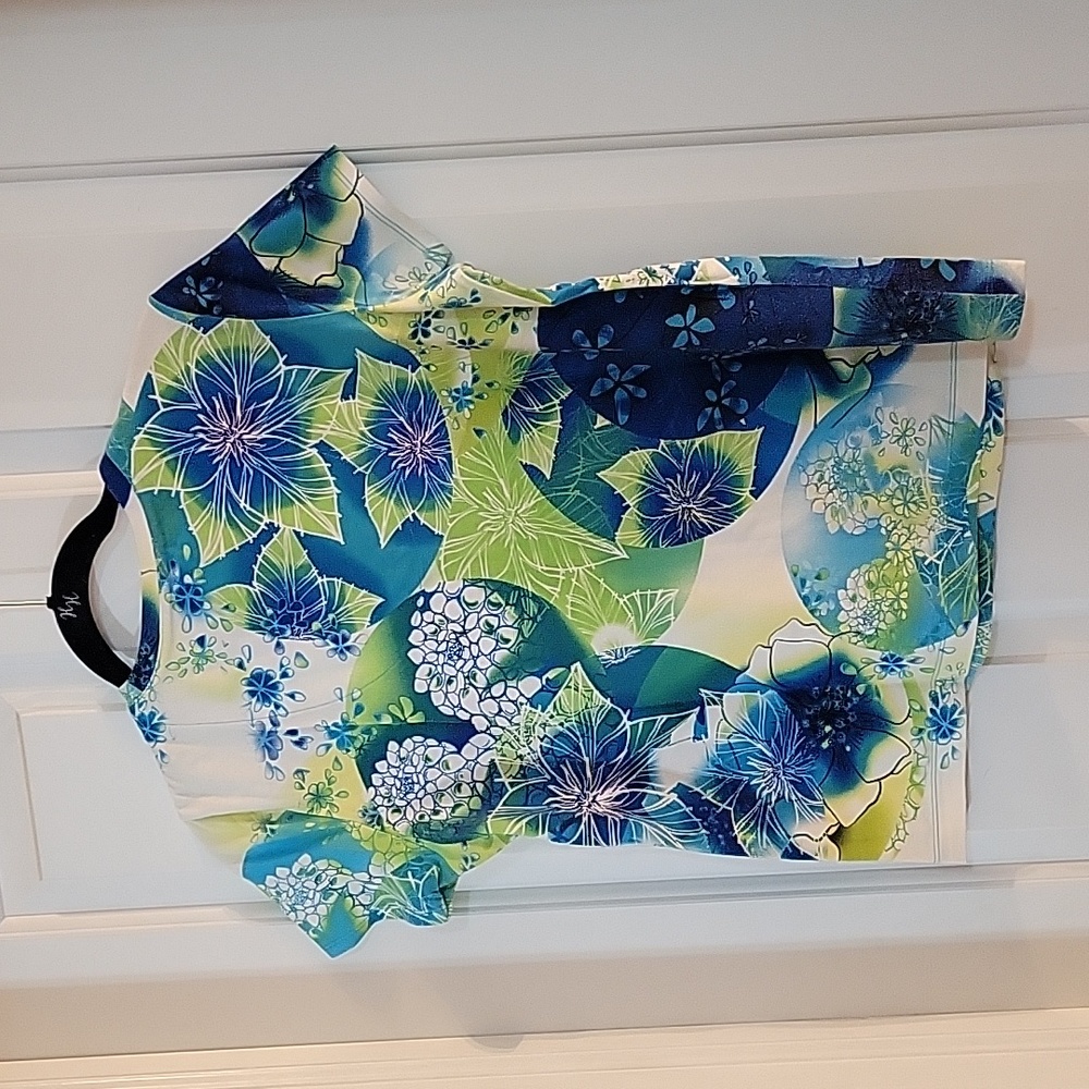 Chicos blue yellow floral top medium - Picture 3 of 4